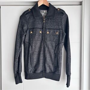 Billabong Black Zip Up Jacket with Collar